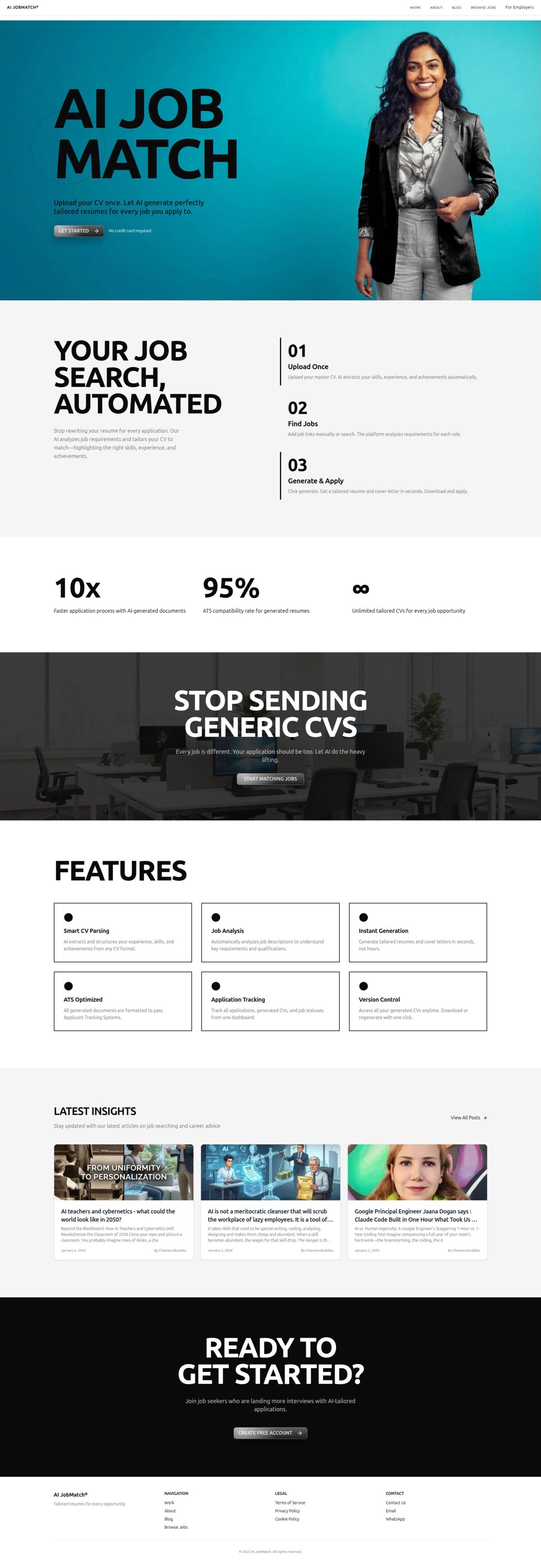 CreateAICV homepage screenshot