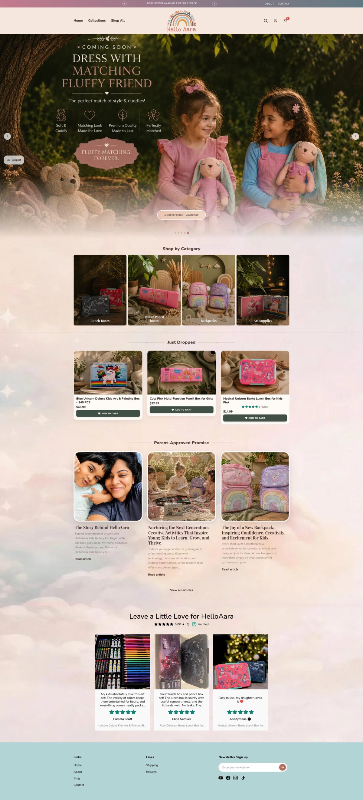 Hello Aara homepage screenshot