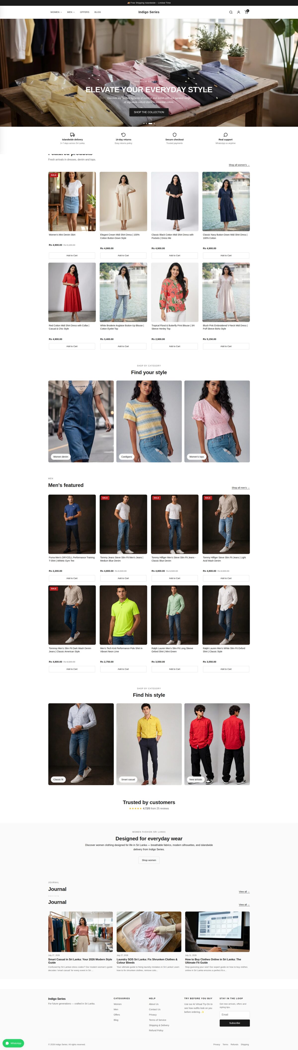 Indigo Series homepage screenshot