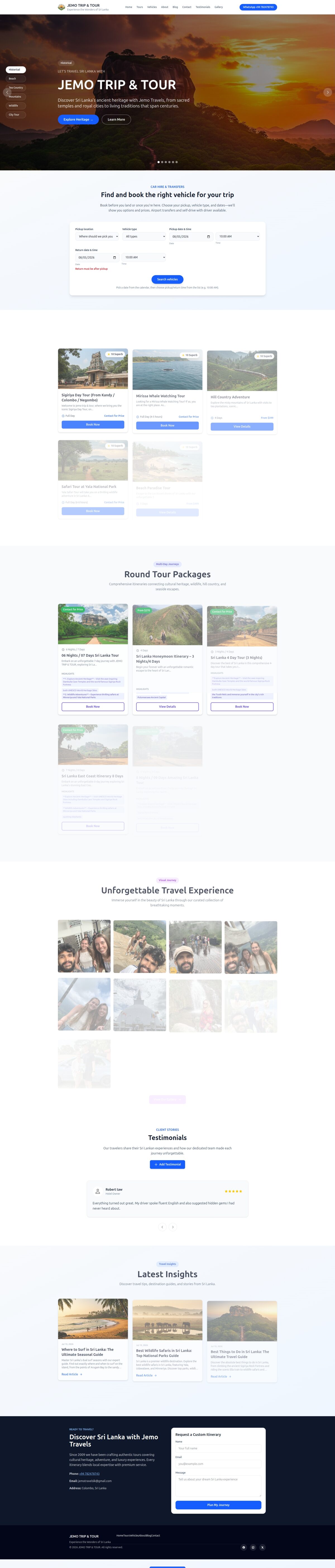 Jemo Travels homepage screenshot