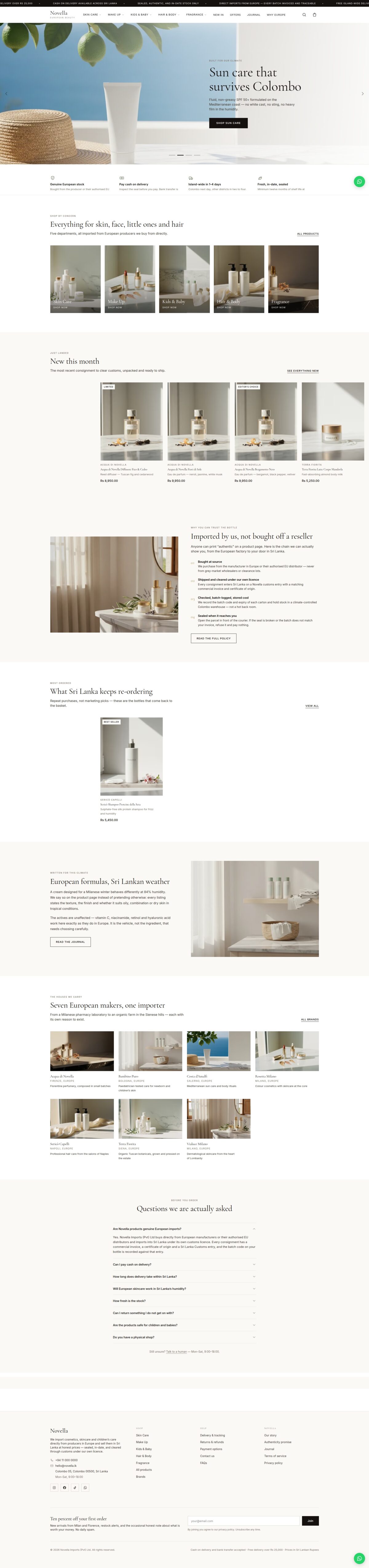 Novella homepage screenshot